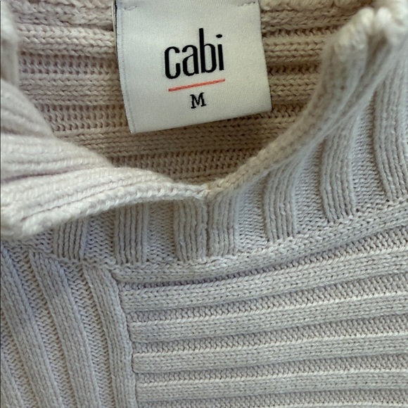 CAbi Women's Cream Ribbed Crewneck Sweater - Picture 2 of 8